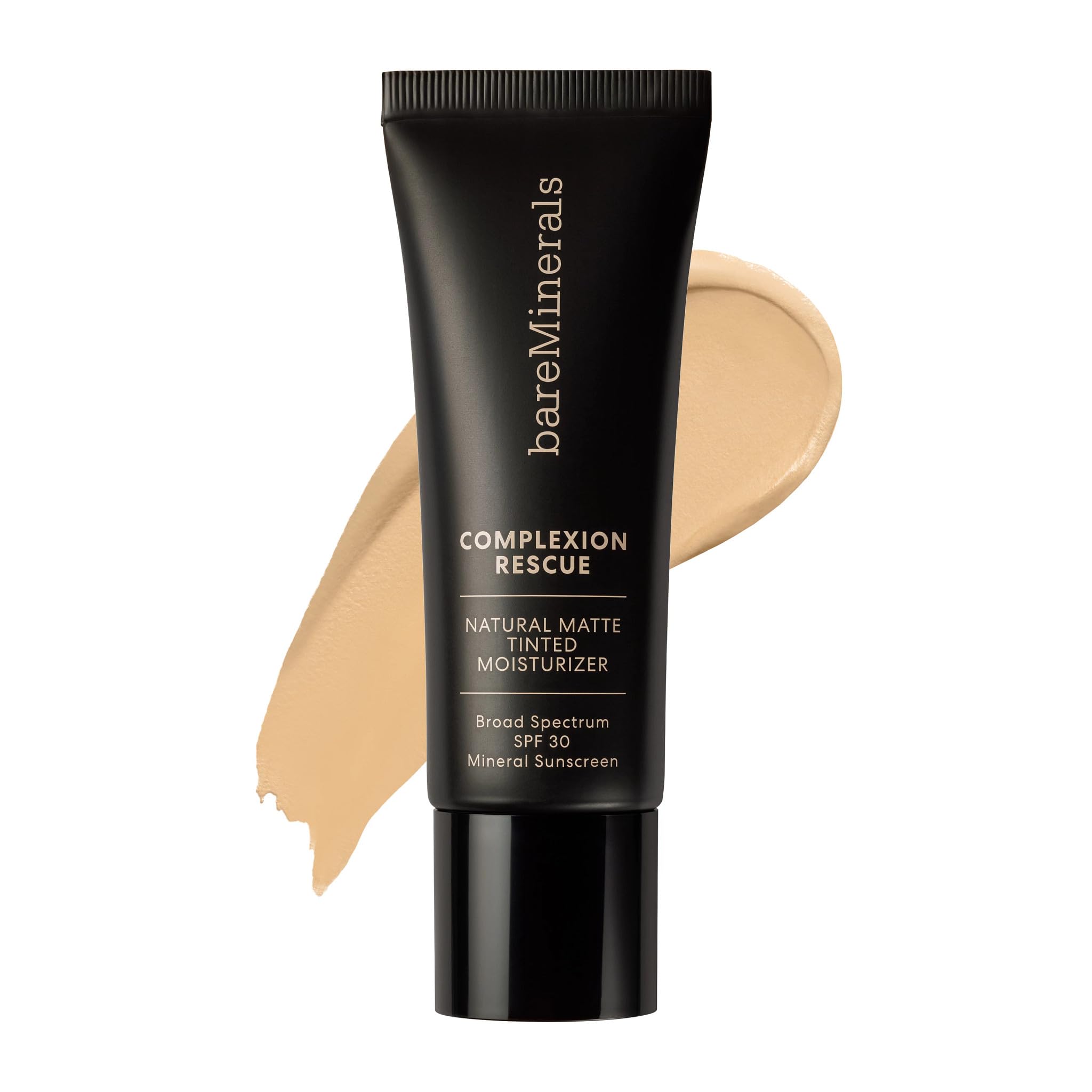 bareMinerals front packaging showing shade Bamboo 5.5 and SPF 30 benefits