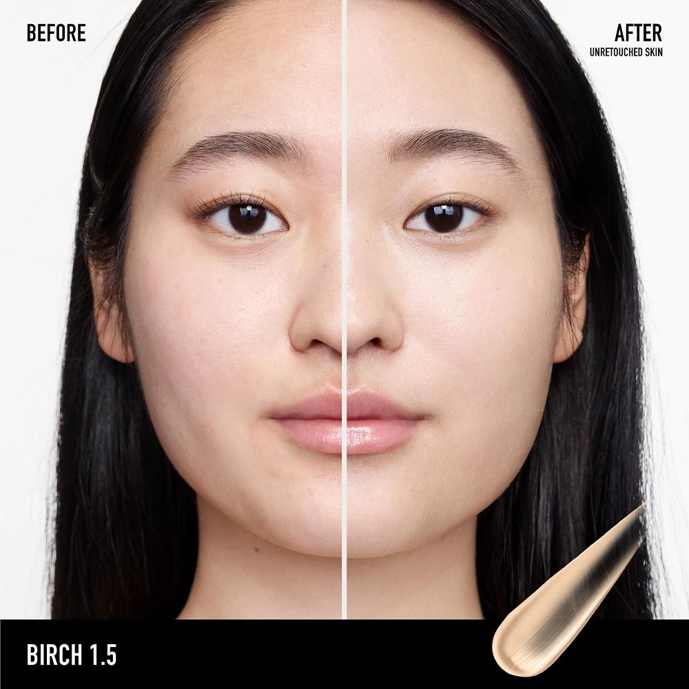 bareMinerals open cap dispensing amount showing easy-application benefit