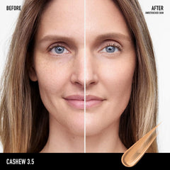 bareMinerals pump dispensing product and demonstrating easy one-step use benefit