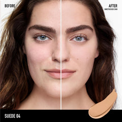 bareMinerals texture swatch of tinted moisturizer illustrating matte finish