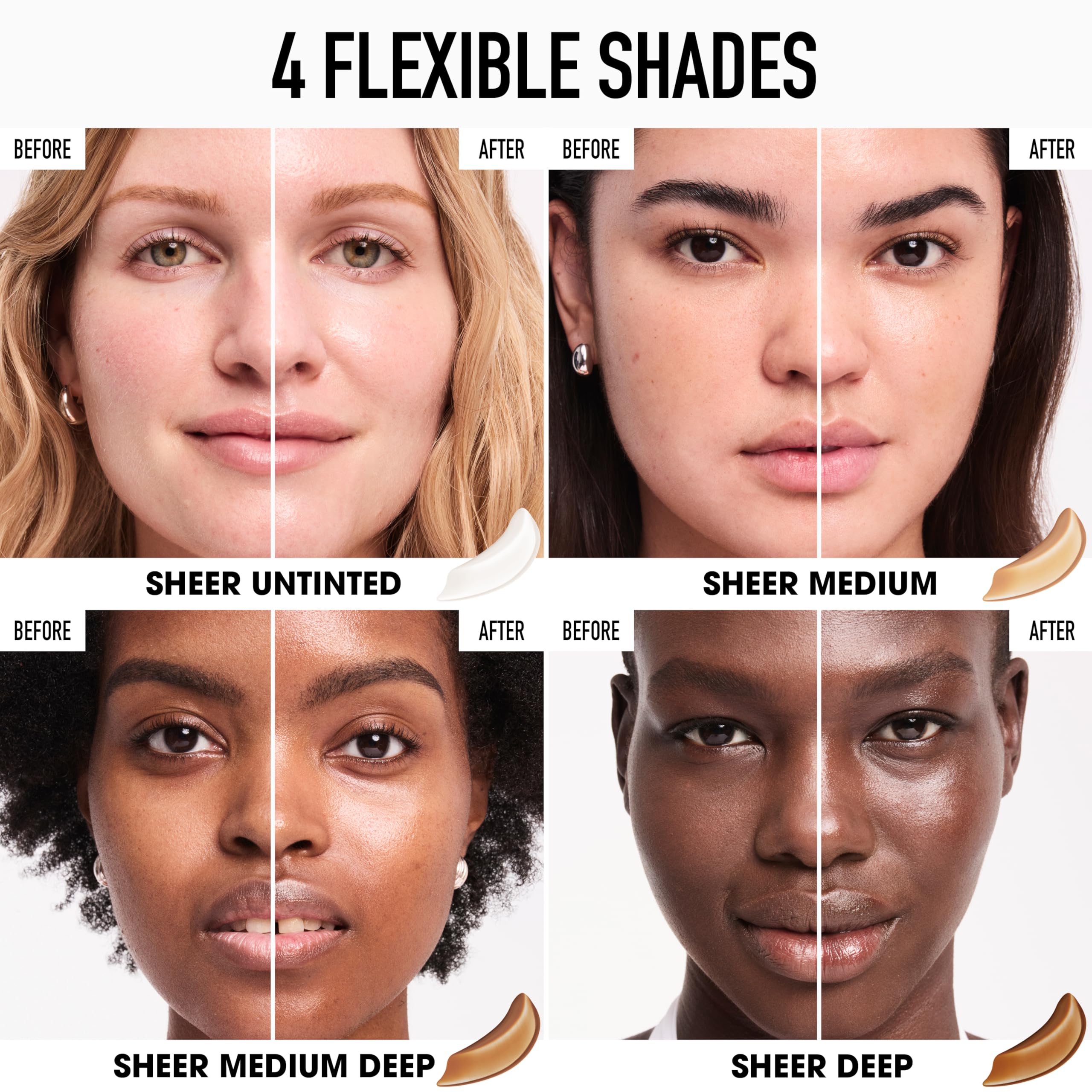 bareMinerals texture swatch illustrating lightweight, non-greasy feel