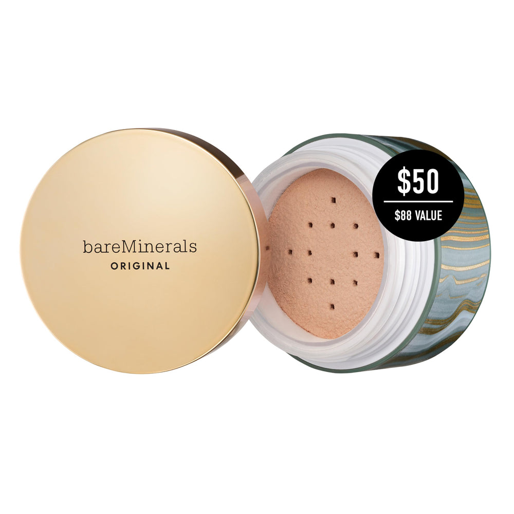 bareMinerals loose powder close-up texture for smooth natural finish