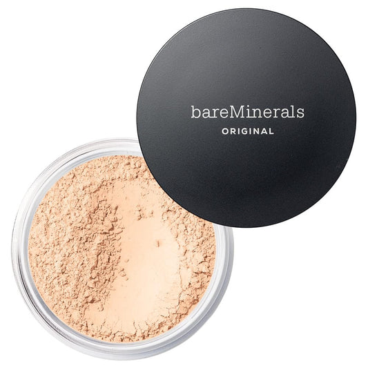 bareMinerals front packaging showing sleek jar and label for easy identification and trust