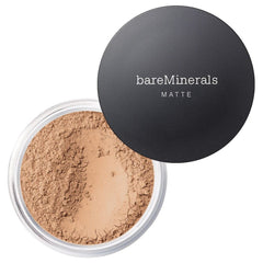 bareMinerals jar front view showing clean matte packaging and product benefit