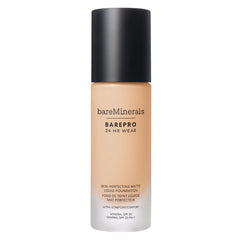 bareMinerals front packaging bottle showing product and shade, clear branding and protection benefit