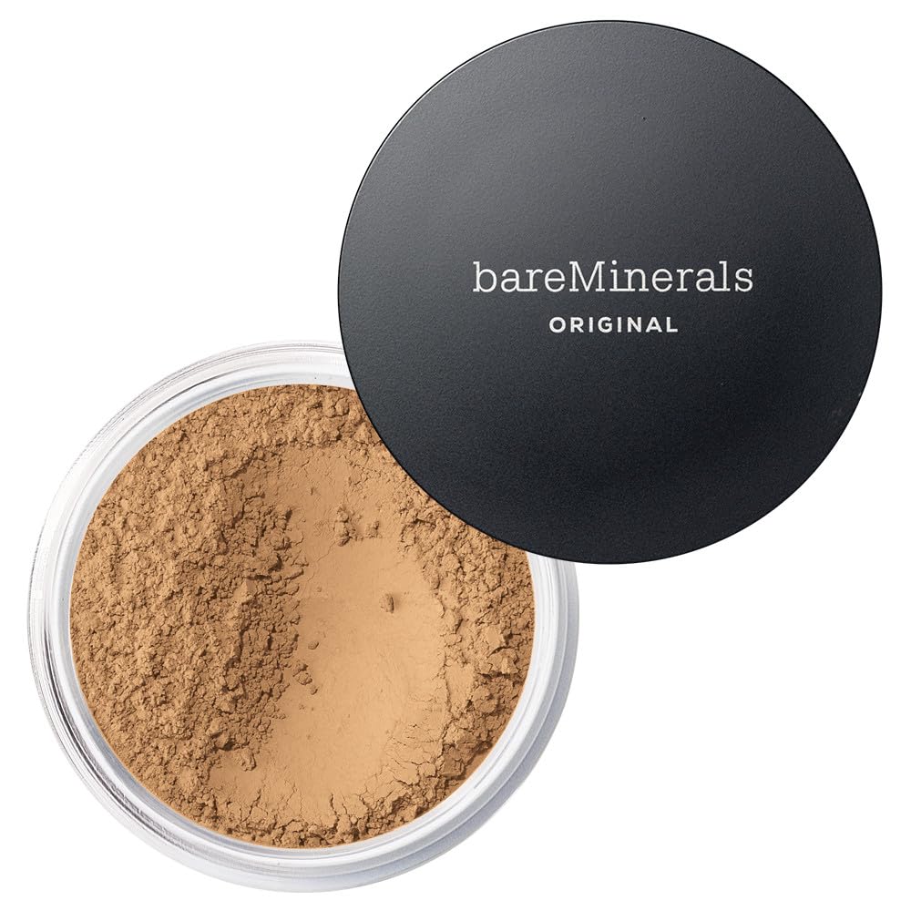 bareMinerals jar front view showing clean packaging and benefit of easy dispensing