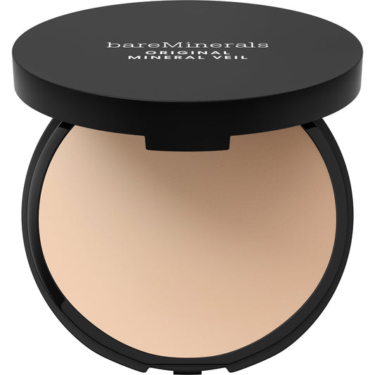 bareMinerals compact front view showing sleek packaging and easy portability benefit