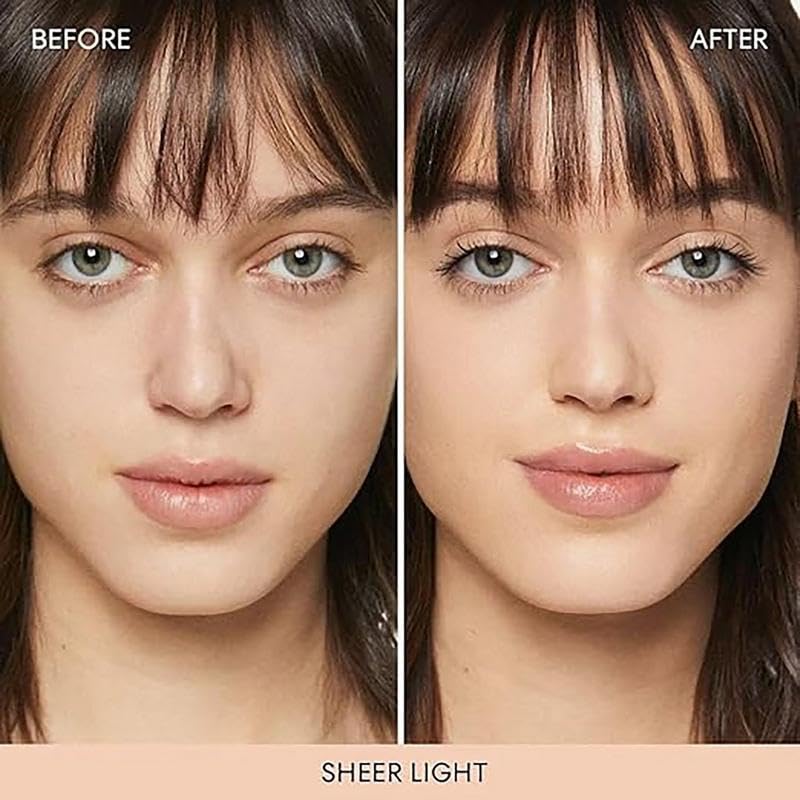 bareMinerals pressed powder texture close-up showing smooth blurring finish benefit