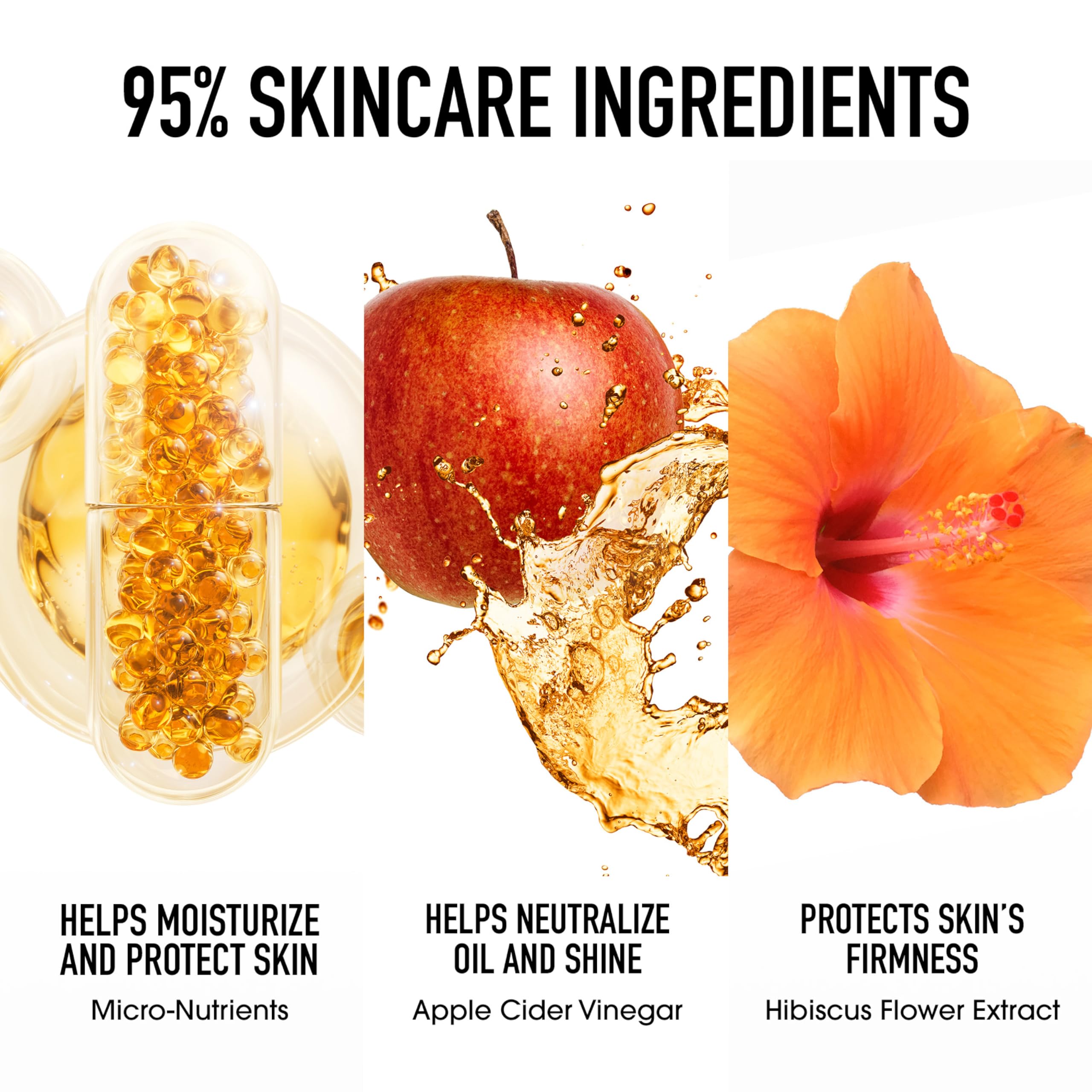 bareMinerals bottle in hand for scale showing travel-friendly benefit