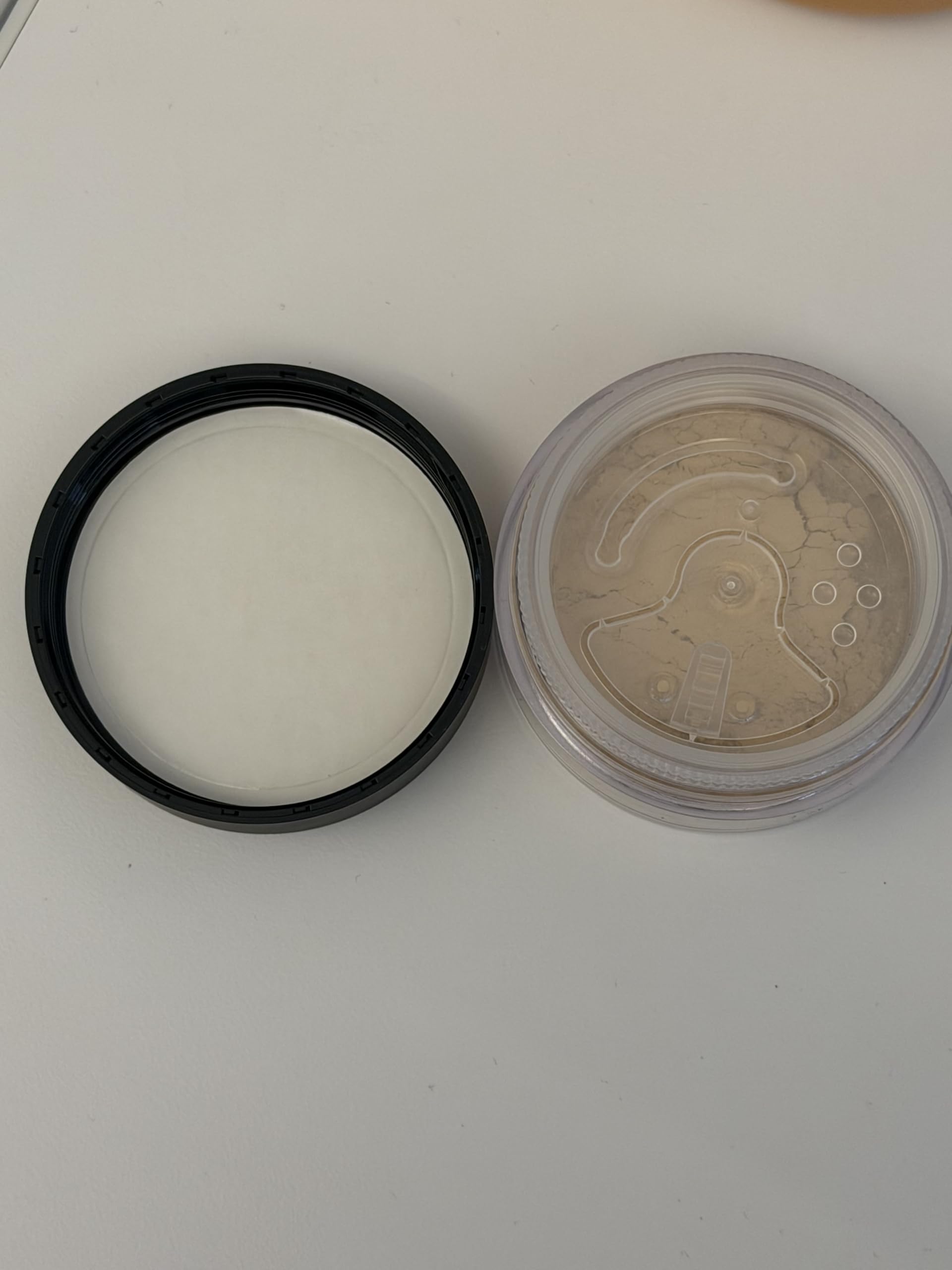 bareMinerals before and after skin looks less shiny and even