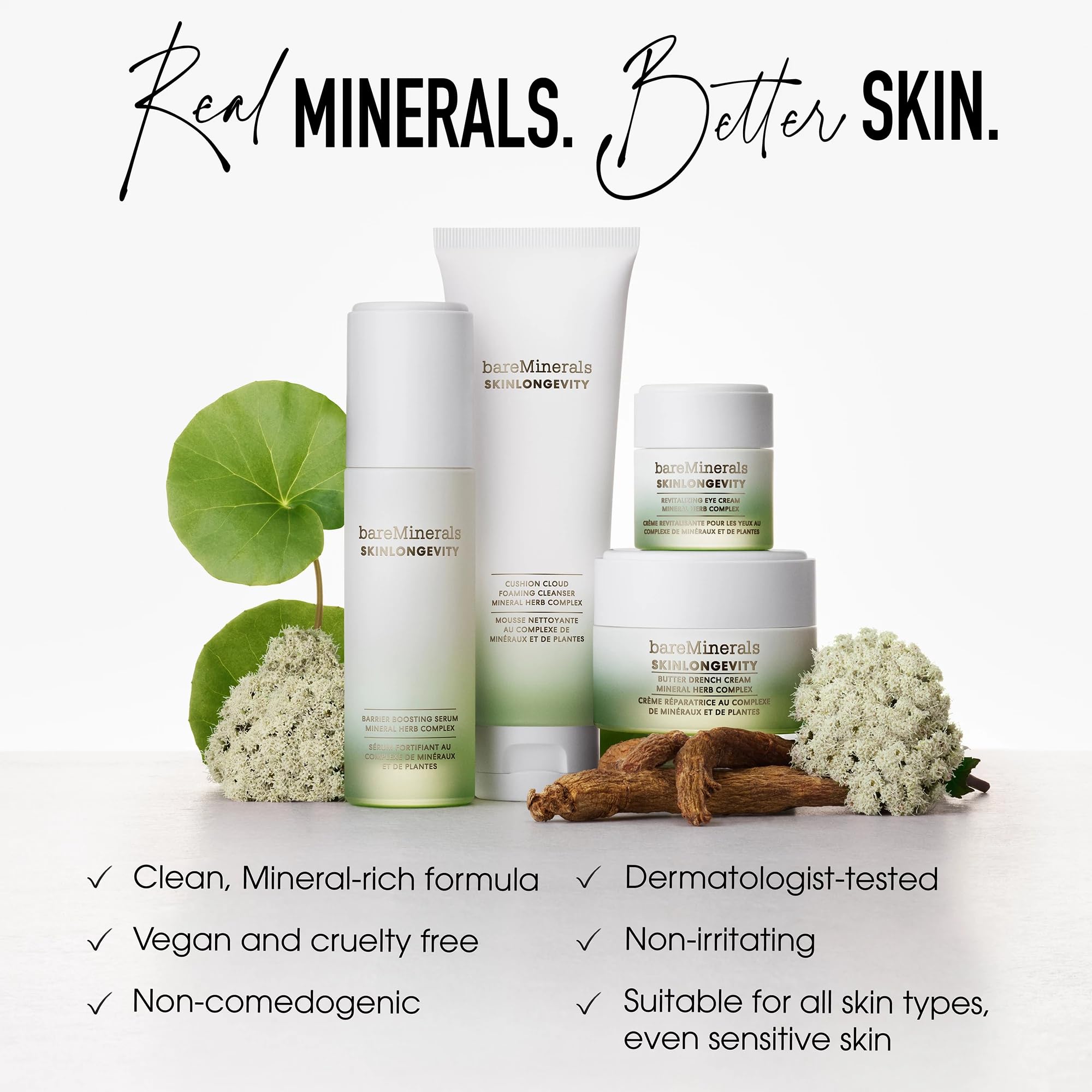 bareMinerals on bathroom counter in lifestyle scene suggesting daily use