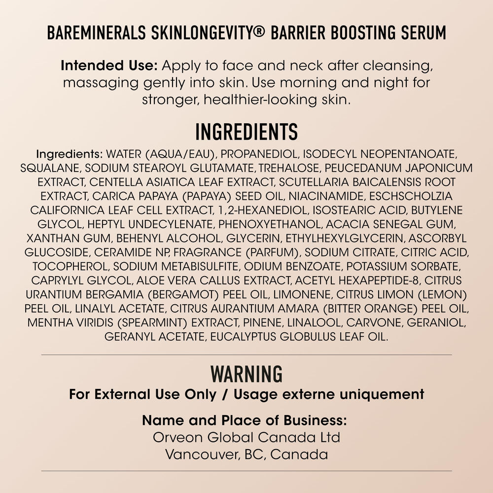 bareMinerals serum pump and texture close-up illustrating quick-absorbing hydration