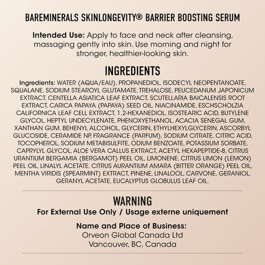 bareMinerals serum pump and texture close-up illustrating quick-absorbing hydration