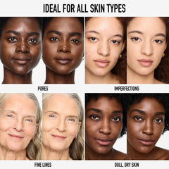 bareMinerals swatch on fair skin showing coverage and natural finish benefit