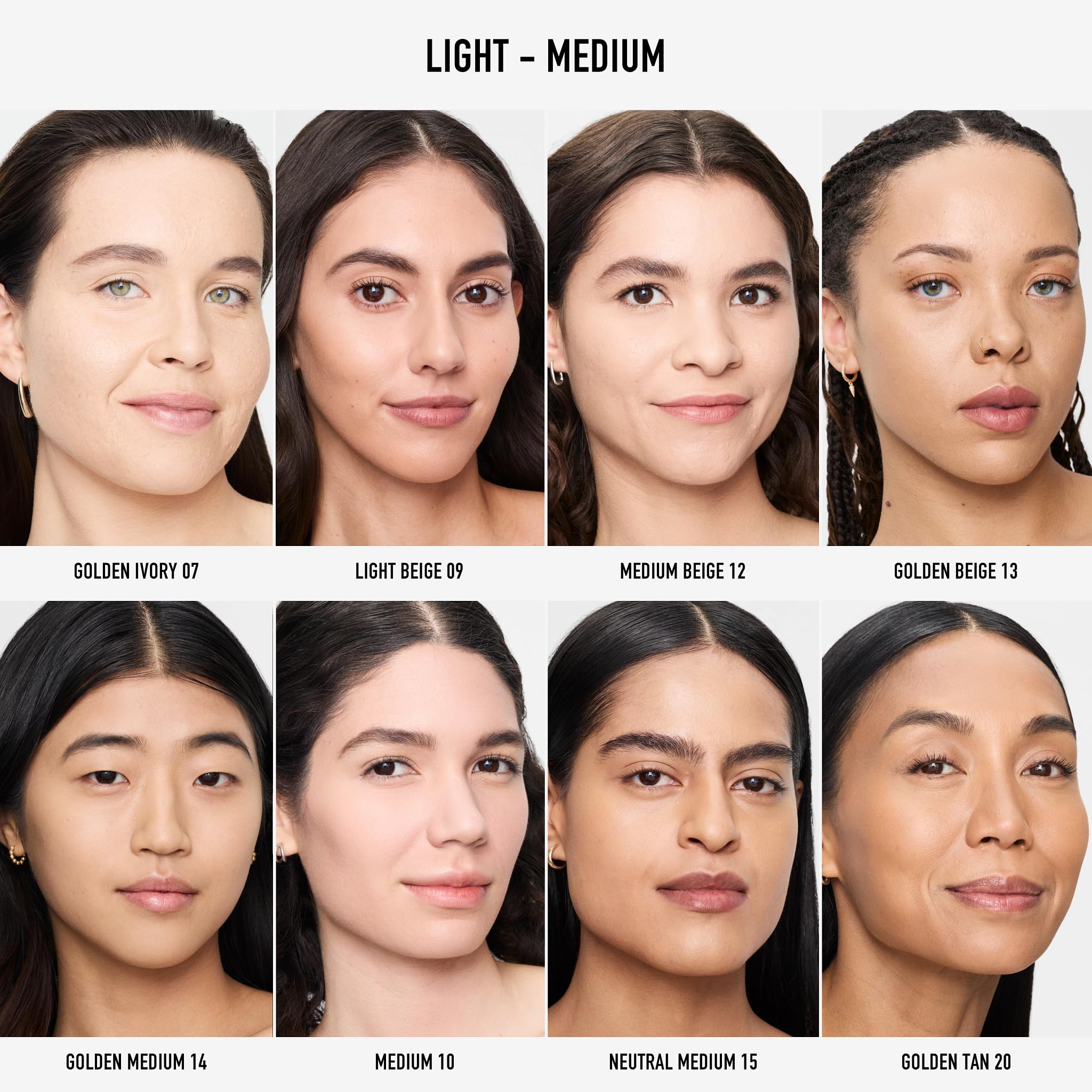 bareMinerals swatch blended on skin to show buildable coverage and natural luminous finish benefit