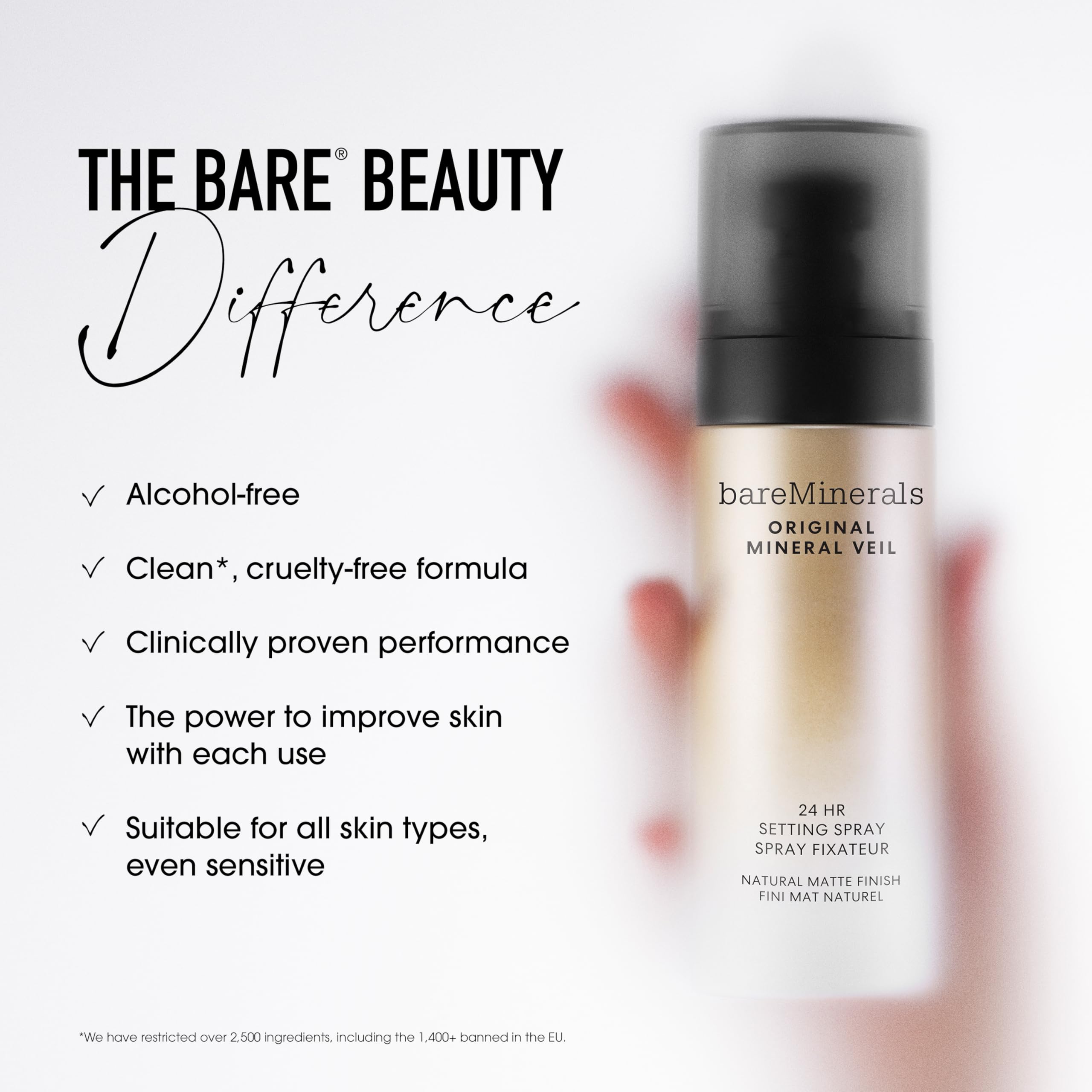 bareMinerals texture on skin showing smooth matte finish benefit