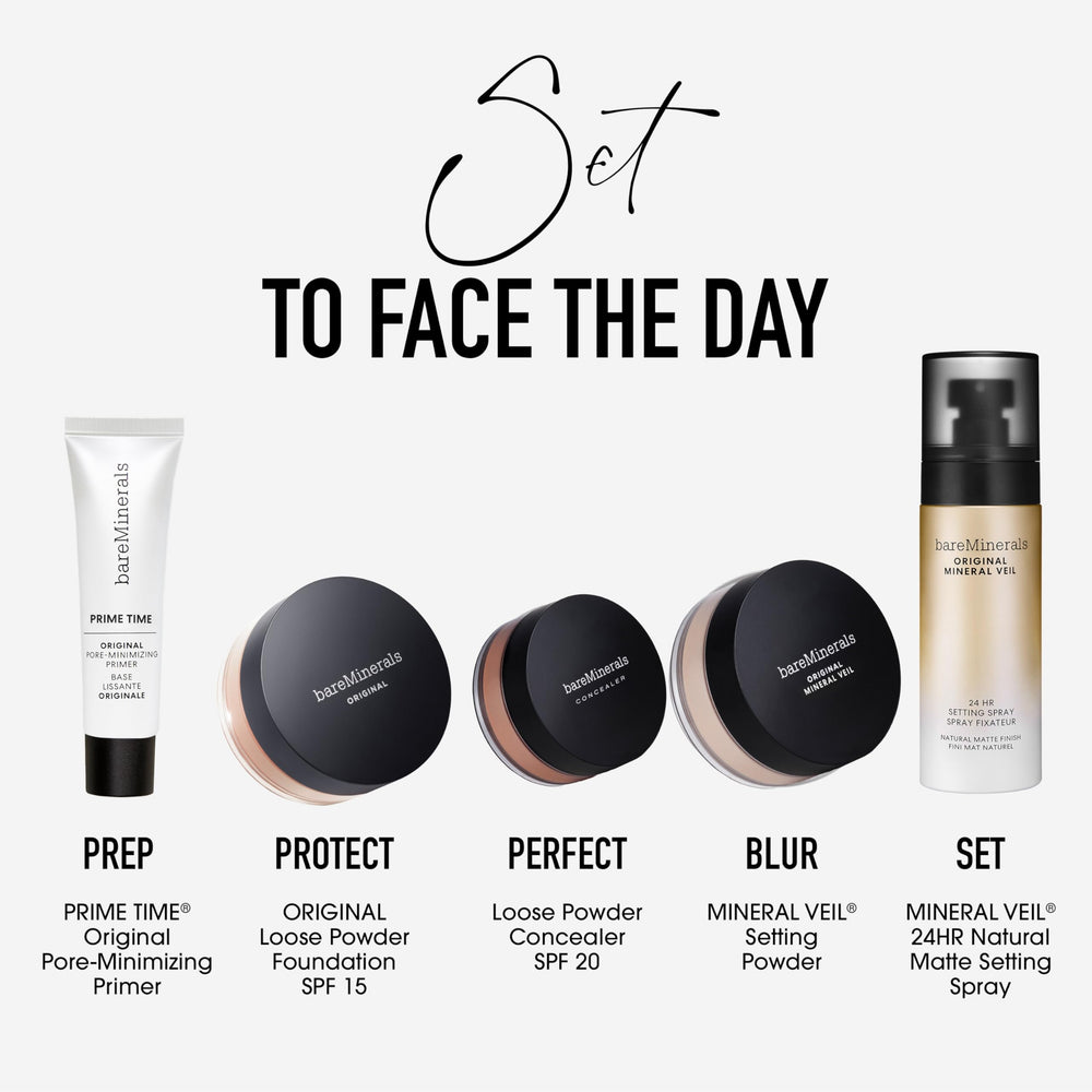 bareMinerals next to foundation indicating enhanced makeup longevity benefit
