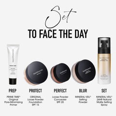 bareMinerals next to foundation indicating enhanced makeup longevity benefit