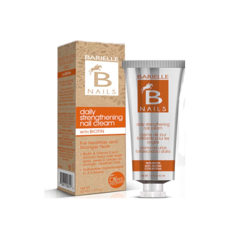 Barielle cream applied to fingernail illustrating improved nail hydration