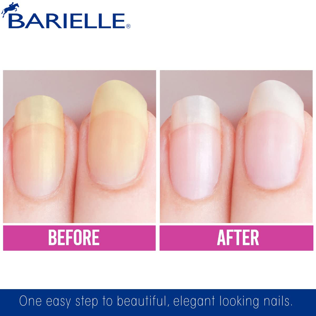 BARIELLE before and after nails comparison demonstrating restored color