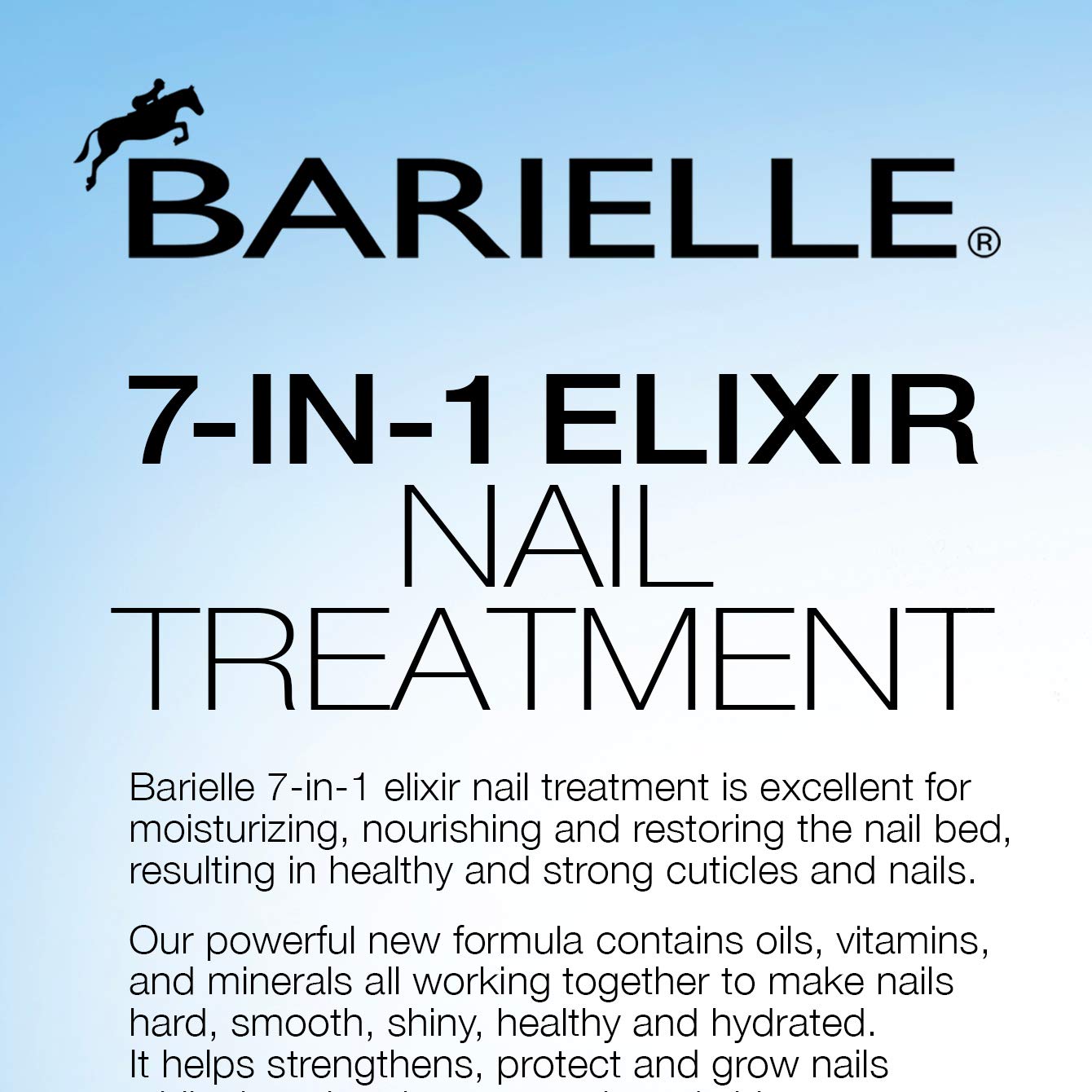 BARIELLE clear elixir on nail providing smooth glossy finish