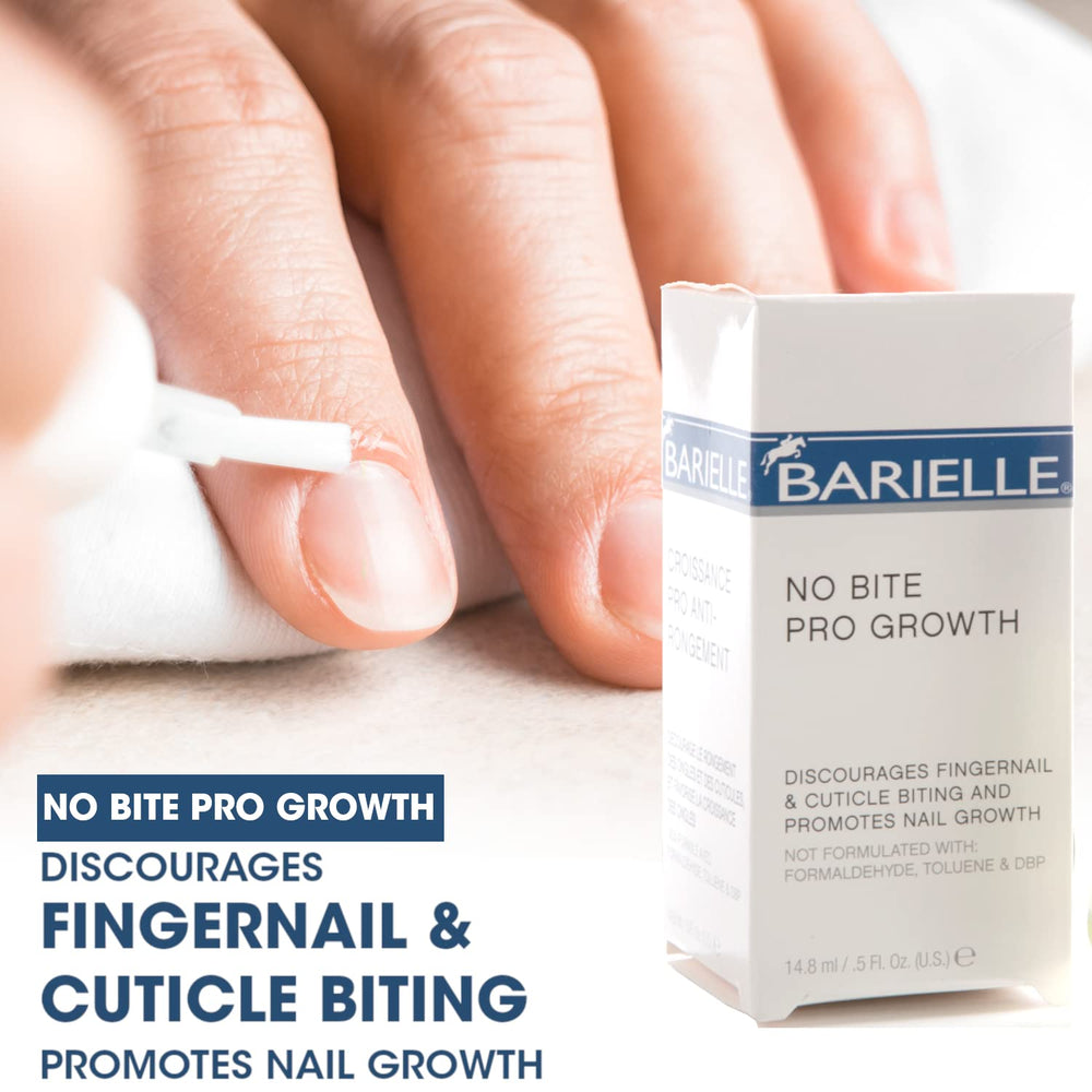 BARIELLE applied to nails discouraging biting and protecting cuticles