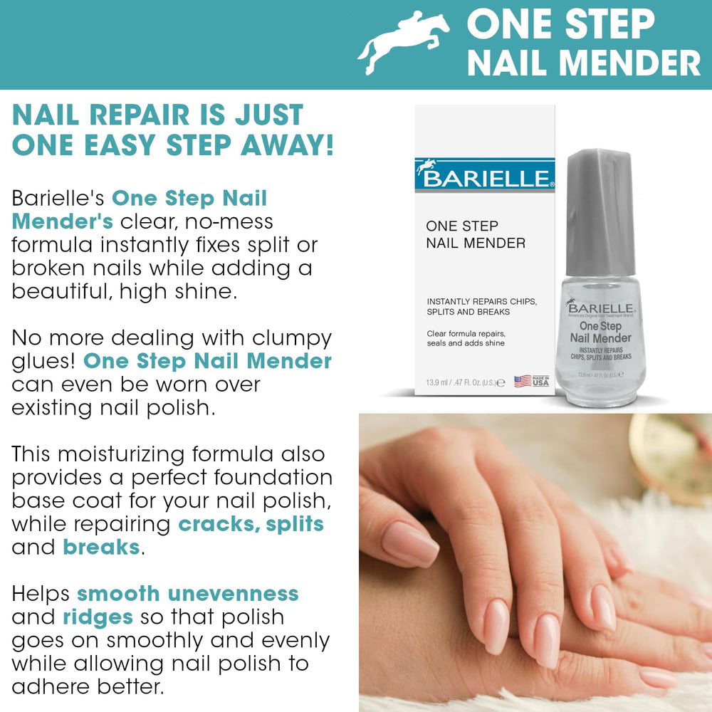 BARIELLE applying gel to fingertip to reinforce a split nail quickly