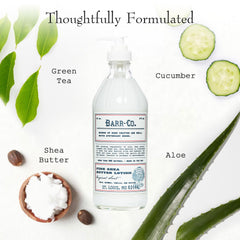 BARR-CO lotion texture close-up showing creamy shea-rich formula for deep hydration