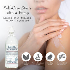 BARR-CO pump close-up demonstrating easy dispensing and hygienic use benefit
