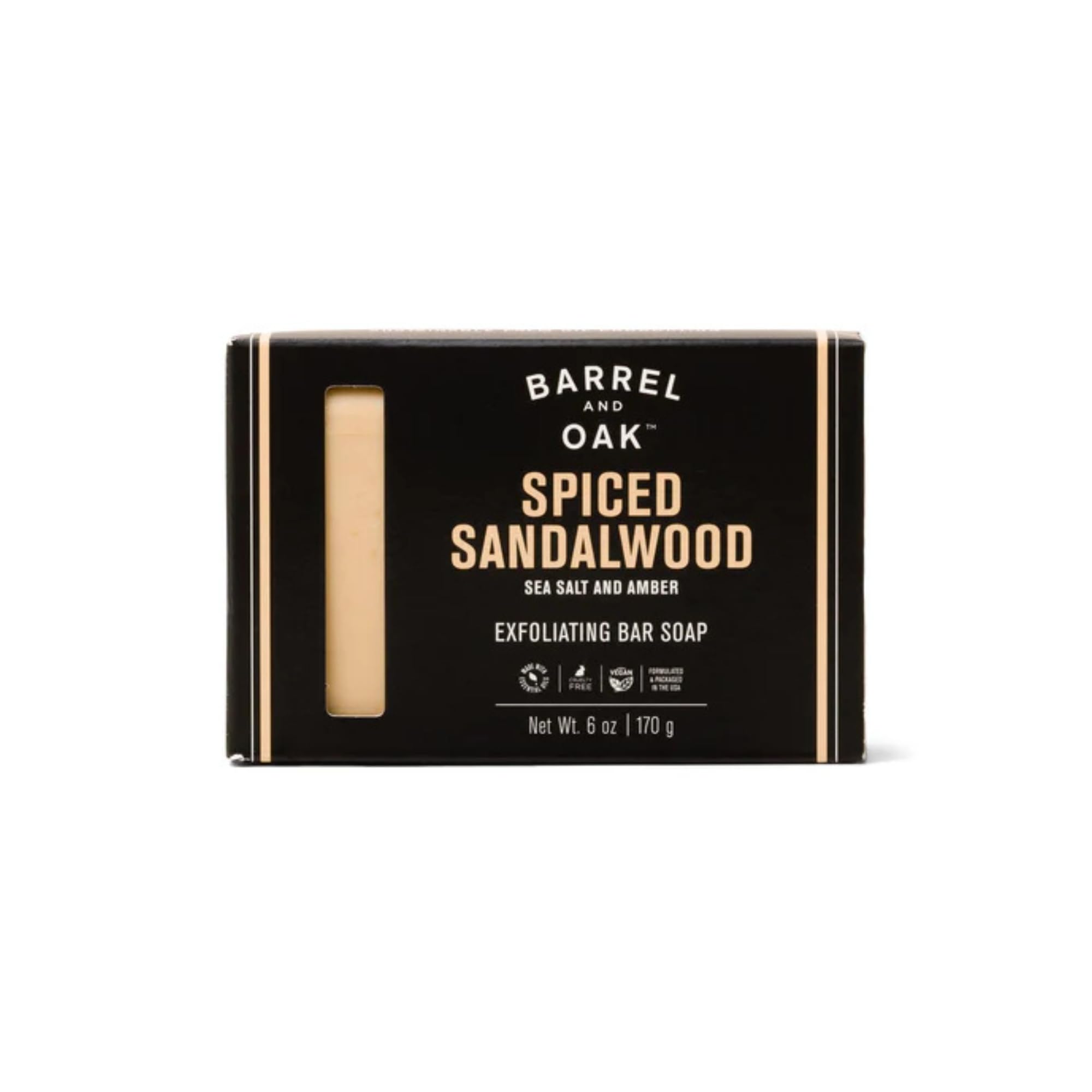 Barrel & Oak front packaging showing rugged label and weight, highlights longevity