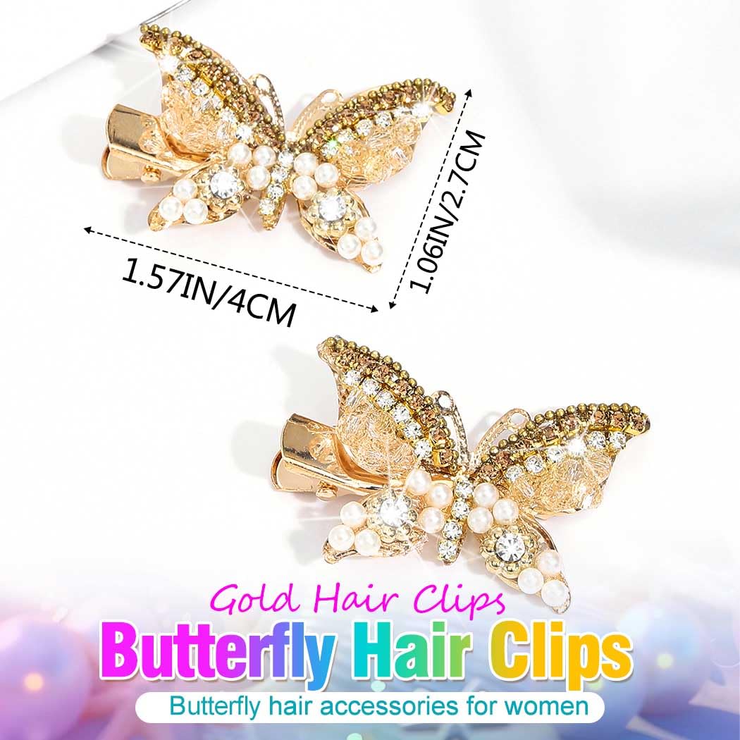 BARTOSI butterfly close-up of rhinestones and pearls highlighting fine detail