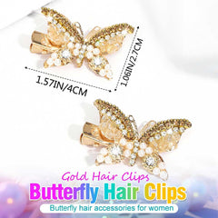 BARTOSI butterfly close-up of rhinestones and pearls highlighting fine detail