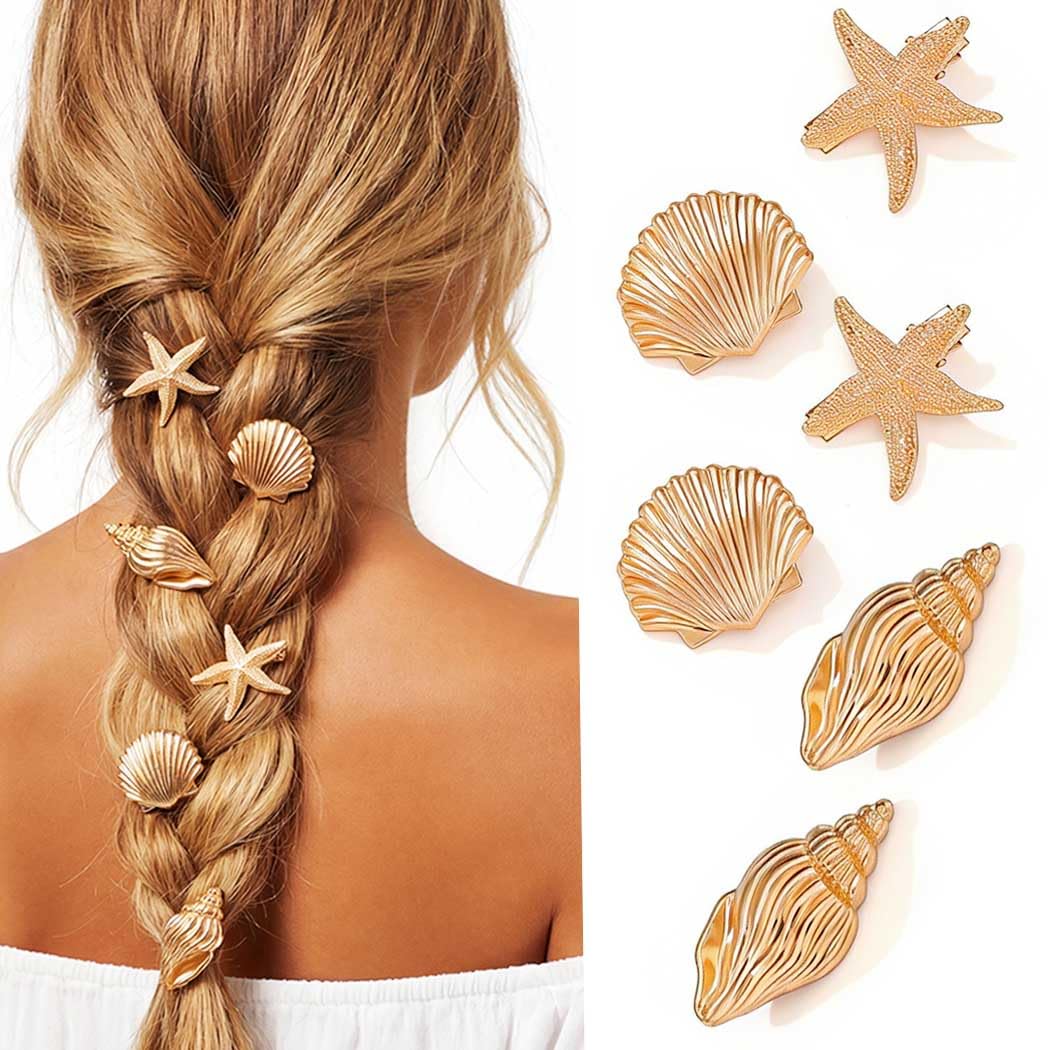 BARTOSI front view gold seashell clips showing polished finish and elegant look
