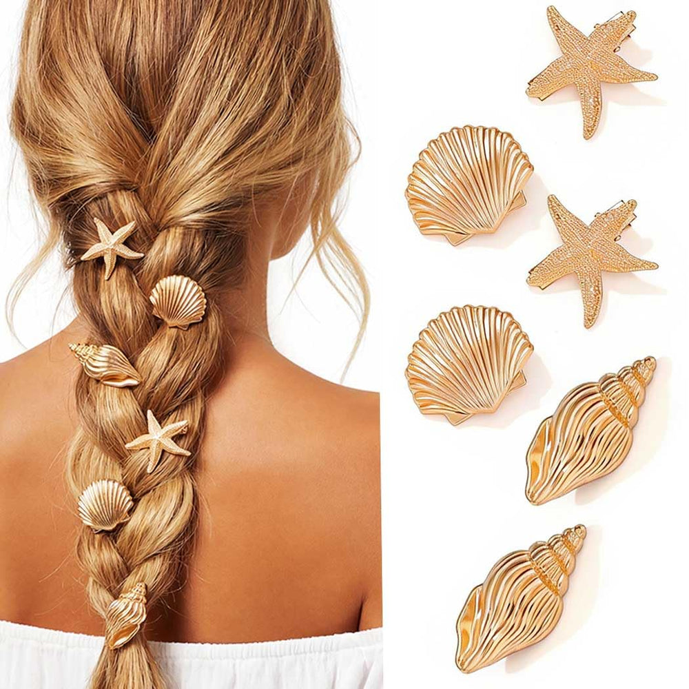 BARTOSI front view gold seashell clips showing polished finish and elegant look