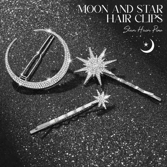 BARTOSI moon and star close detail highlighting crystal sparkle and delicate shapes