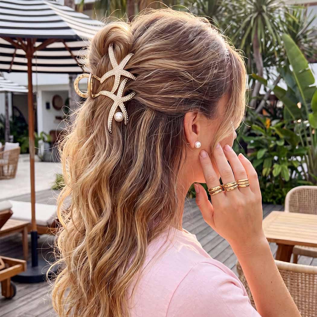 BARTOSI side profile open jaw view illustrating strong metal-alloy grip for hair control