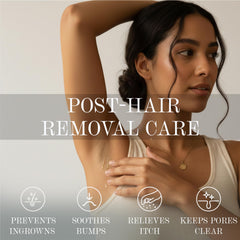 BASE LABORATORIES applied to bikini area to soothe and prevent bumps