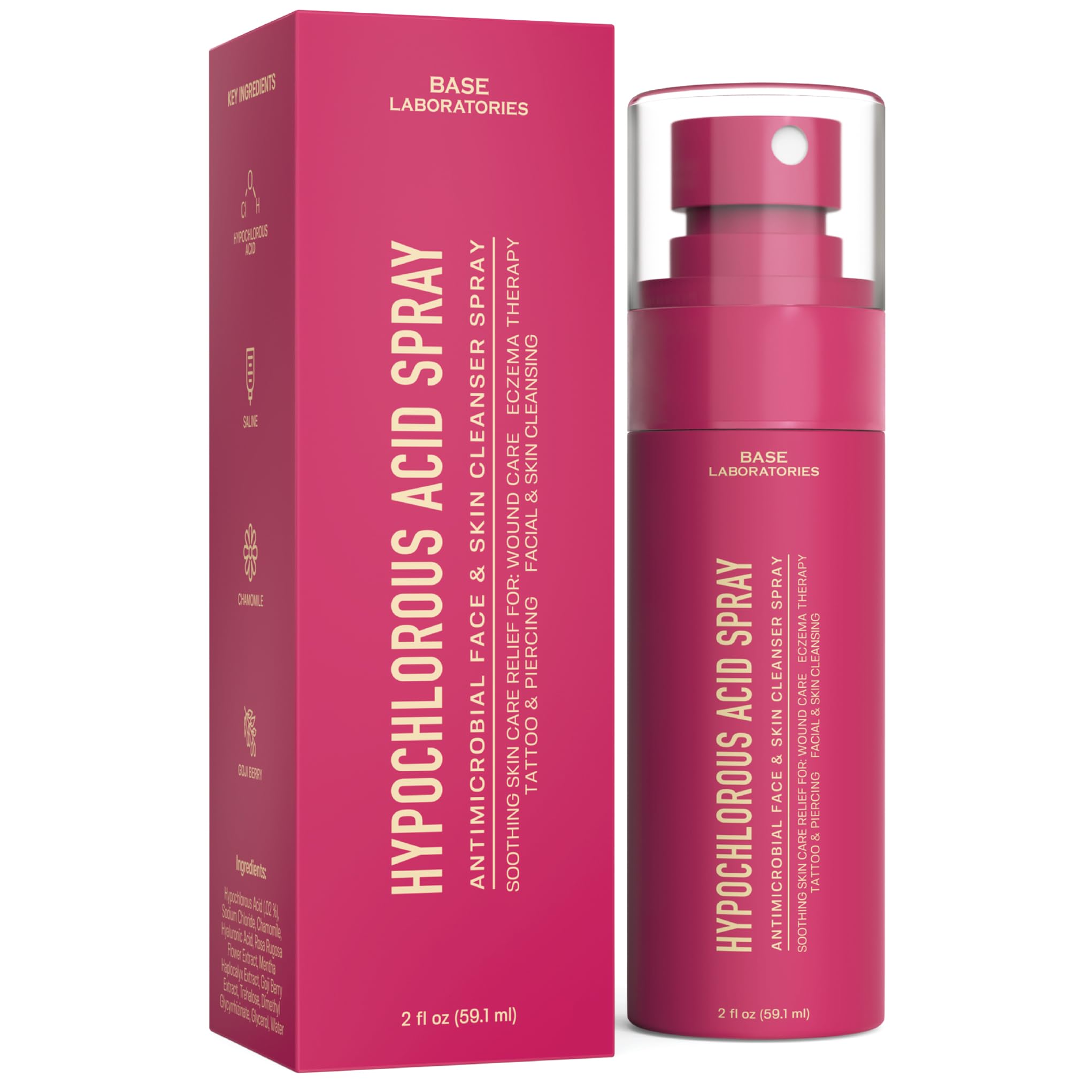 BASE LABORATORIES front packaging showing compact 2oz bottle and label benefit