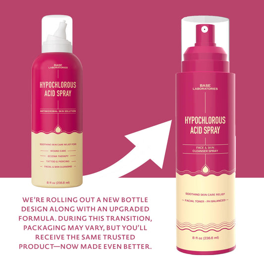 BASE LABORATORIES updated nozzle close-up delivering an even mist for gentle coverage