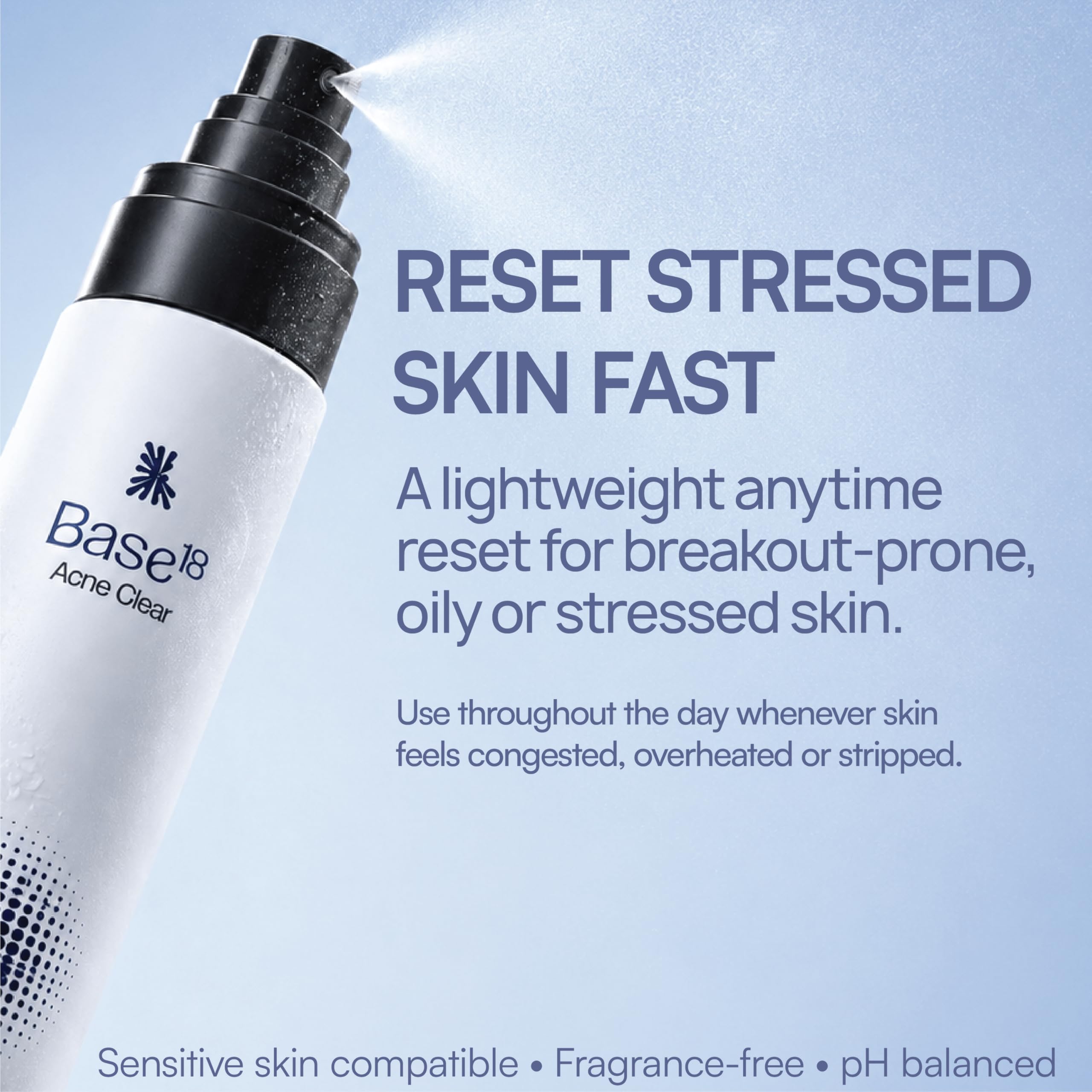 Base18 bottle beside ruler showing compact size for portable skincare