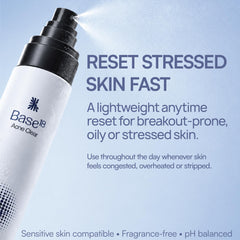 Base18 bottle beside ruler showing compact size for portable skincare