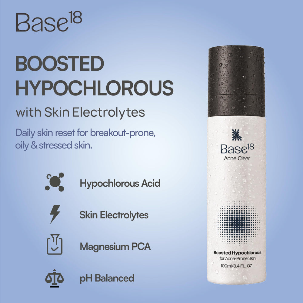 Base18 mist being sprayed onto skin demonstrating fast absorption benefit