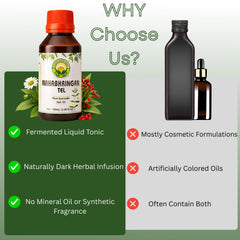 Bathroom shelf with Basic Ayurveda bhringraj oil in a natural self-care setting