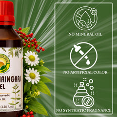 Hand holding Basic Ayurveda 100ml bottle to show compact travel-friendly size