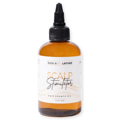 Bask & Lather front bottle showing product and clear labeling for easy identification and benefit