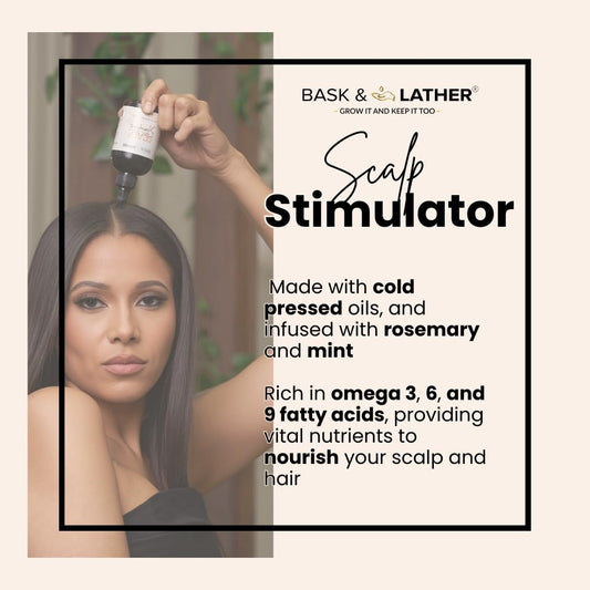 Bask & Lather label closeup highlighting natural ingredients and organic formulation benefits