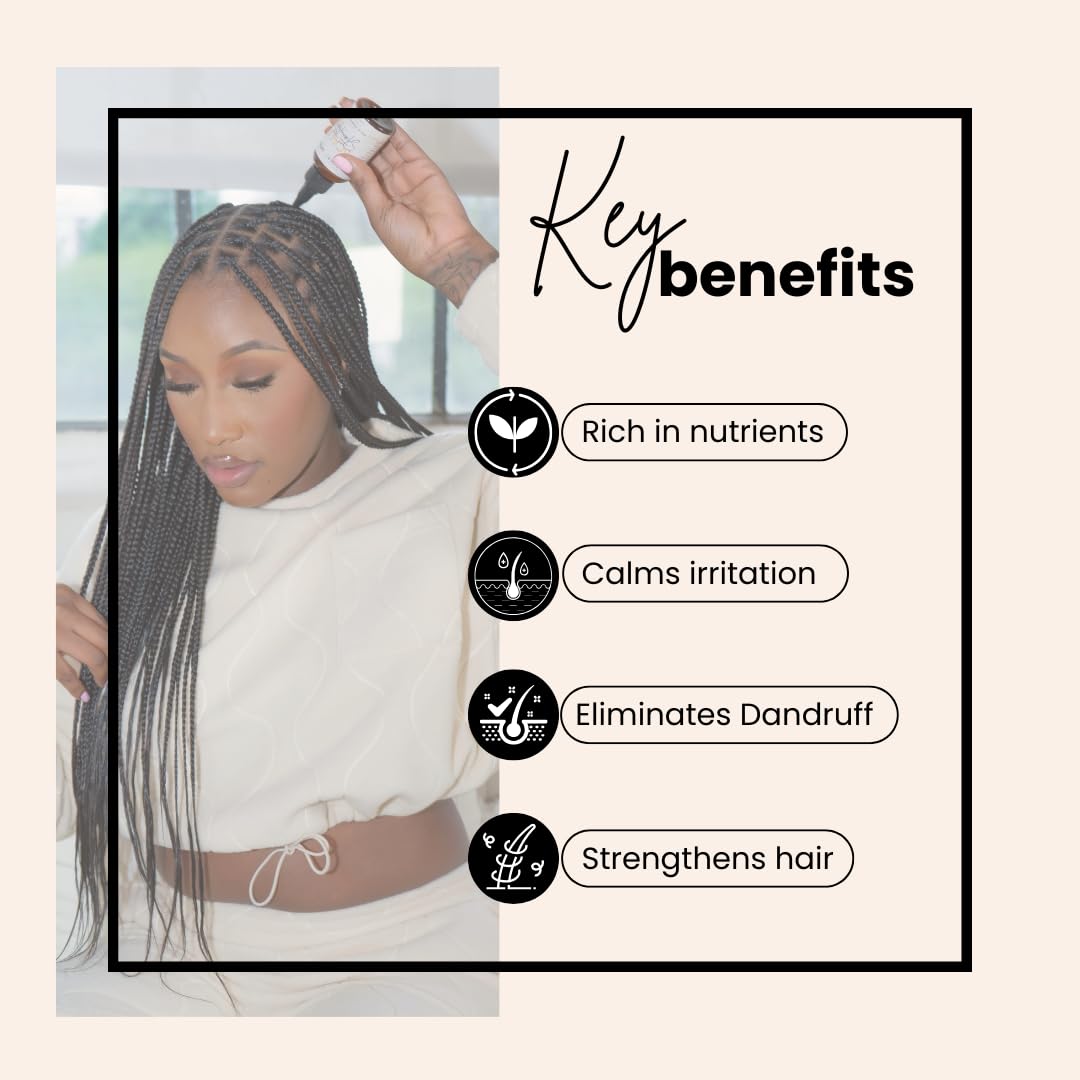 Bask & Lather scalp application with fingertips showing targeted root nourishment benefit