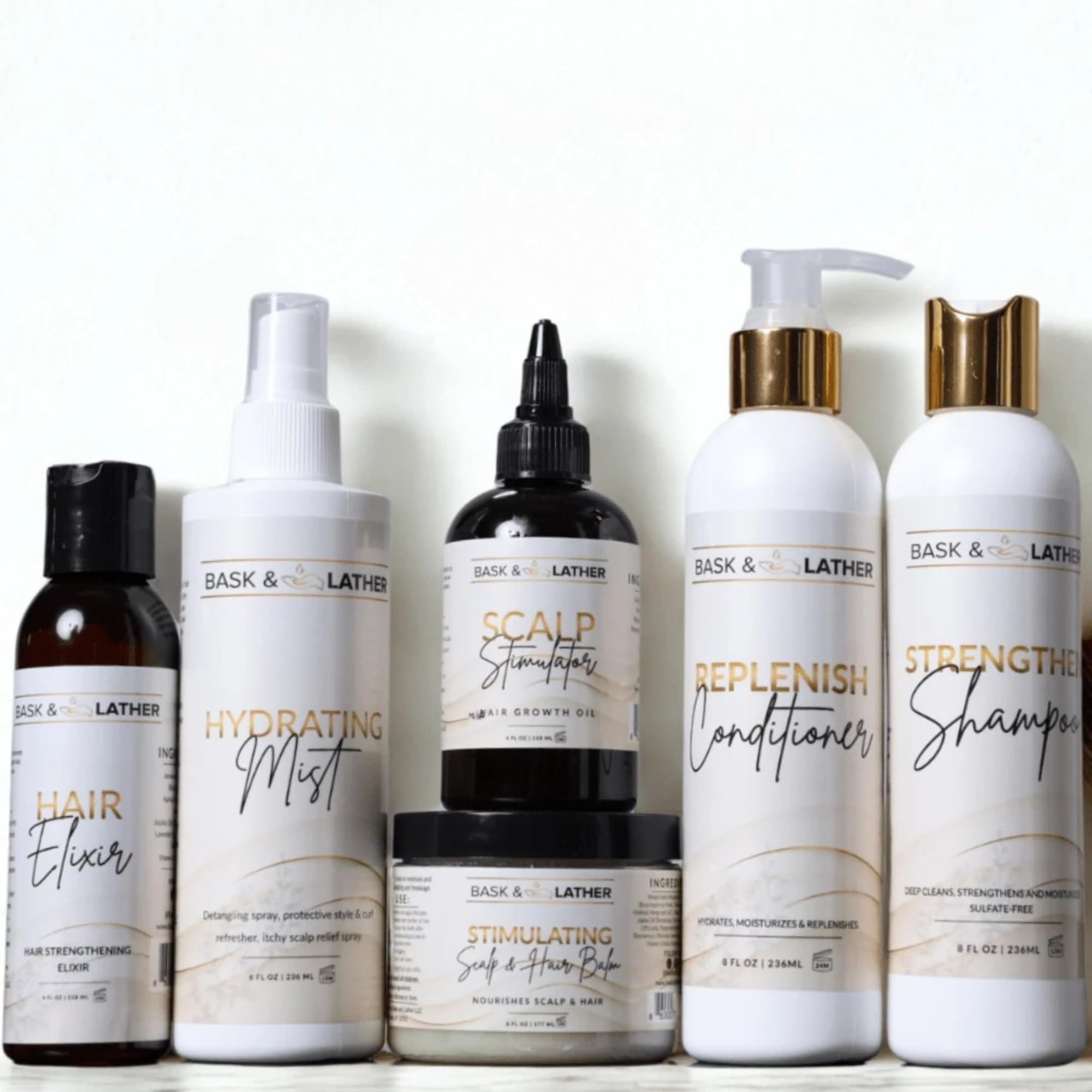 Bask & Lather starter kit front packaging showing full set and routine convenience
