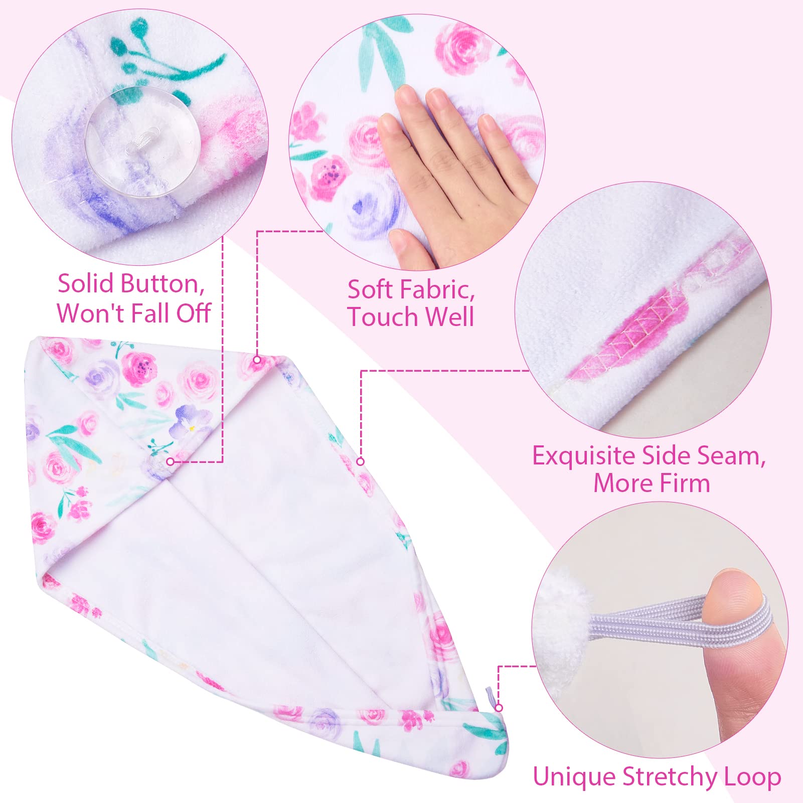 Basumee child wearing towel turban after bath showing hands-free drying comfort