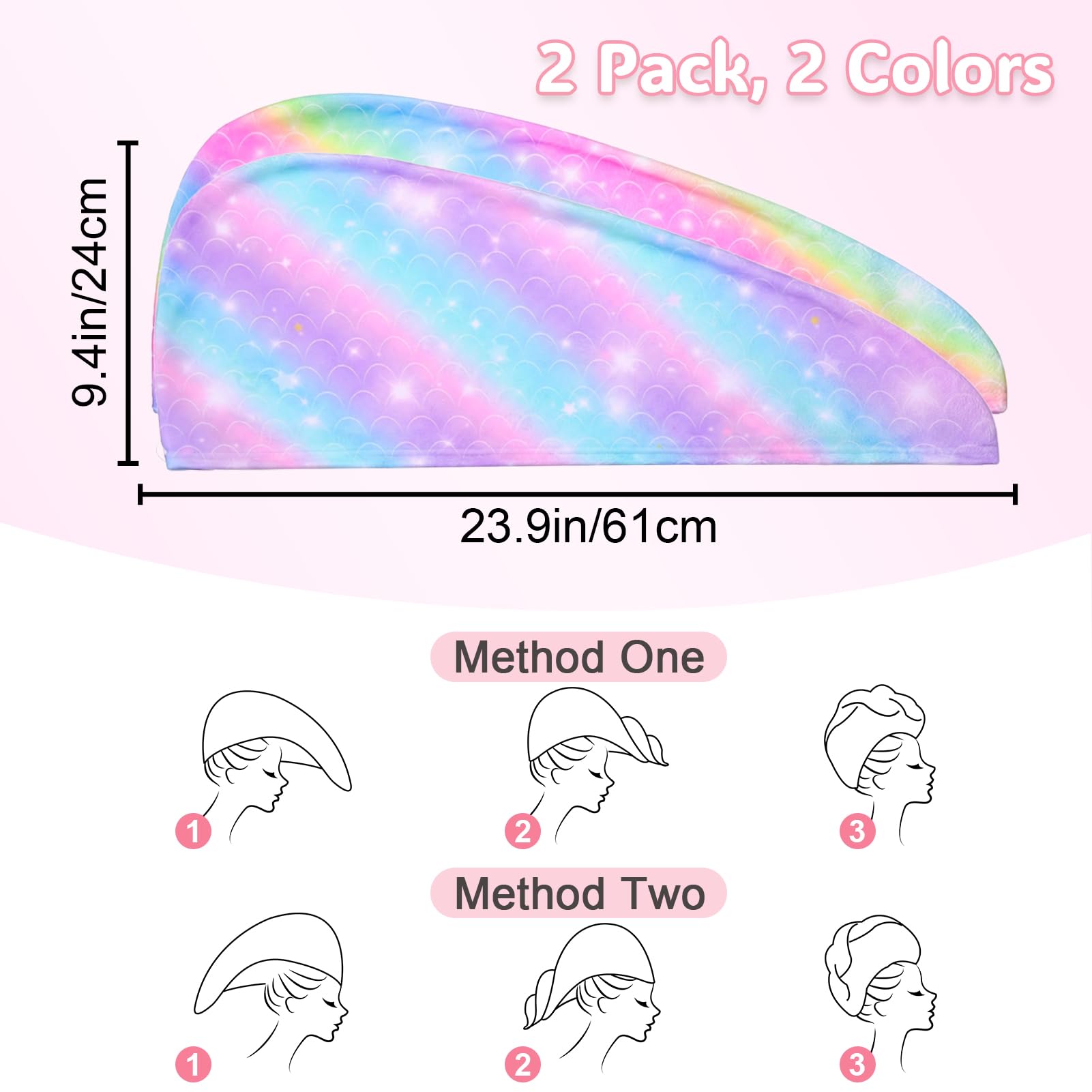 Basumee towel next to ruler showing 23.9 x 9.4 inch size fit